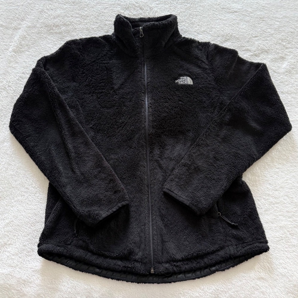 The North Face Osito Fleece Jacket Women Small Black Full Zip High Pile Soft - Picture 1 of 8